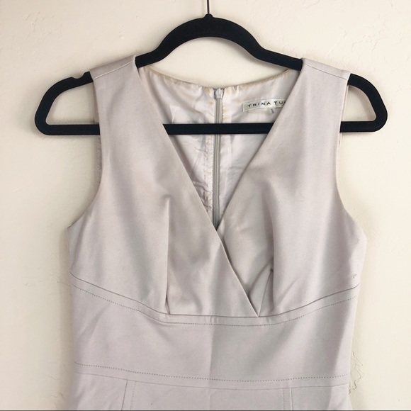 Trina Turk Icon Surplice Sheath Dress in Limestone - Picture 5 of 7
